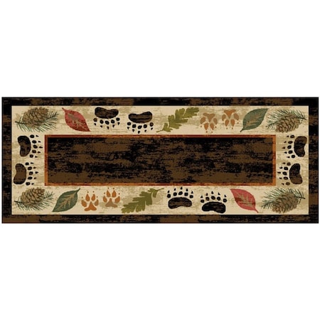 Mayberry Rug 20 x 44 in. Cozy Cabin Printed Nylon Kitchen Mat & Rug, Timber Ridge CC20676 20X44